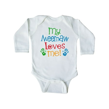 

Inktastic Me Meemaw Loves Me Cute Gift Baby Boy or Baby Girl Long Sleeve Bodysuit