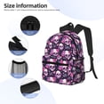 thumbnail image 4 of Daiia Skull Flower School Backpack for Men Women, Unisex Large Waterproof Bookbag Schoolbag Casual Daypack for High School/College/Teens/Travel/Work Black, 4 of 8
