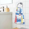 thumbnail image 3 of Yayeee 100% Cotton Hand Towels for Bathroom 16" x 28" Soft Absorbent Kitchen Towel, Orange Sailboats, 3 of 7
