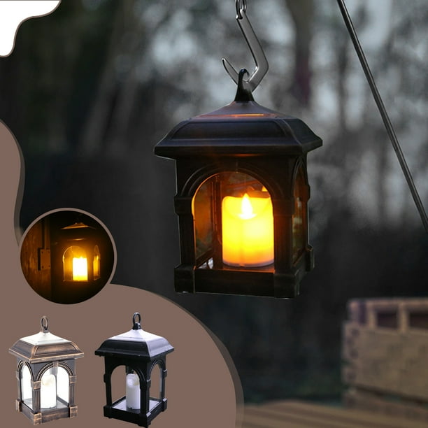 Luces solares para paisajes exteriores - Focos retro de bronce y negro, luces de jardín impermeables IP65 para jardín, pasacional, patio