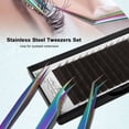 thumbnail image 2 of Juego de 3 pinzas para extensiones de pestañas, pinzas de acero inoxidable, pinzas para extensiones de pestañas con estuche de almacenamiento, herramientas de maquillaje de ojos, 2 of 9
