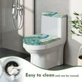 thumbnail image 4 of FORUDESIGNS Peacock Pattern Toilet Lid Cover and Toilet Tank Cover Set of 2, Stretch Bathroom Toilet Seat Covers Protector, Fits Most Round Elongated and Oblong Lids, 4 of 7