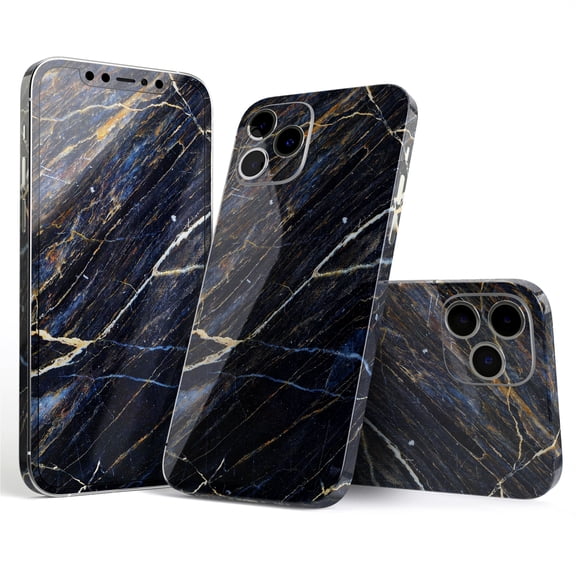 DesignSkinz Dark Natural Marble Surface Full-Body Skin Decal Wrap Cover for iPhone 16