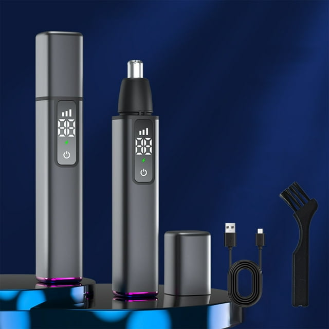 EGNMCR Tondeuse Électrique pour Poils du Nez pour Hommes Tondeuse pour Poils du Nez Lavable Ciseaux pour Poils du Nez pour Femmes Écran Numérique Usiné Tondeuse à Raser le Nez