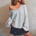 thumbnail image 2 of Vedolay Women's Fashion 2023 Sweater Vintage Knit Pullovers Sweater Blouse Grey,L, 2 of 4