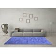 thumbnail image 3 of Ahgly Company Machine Washable Indoor Square Abstract Blue Contemporary Area Rugs, 7' Square, 3 of 4