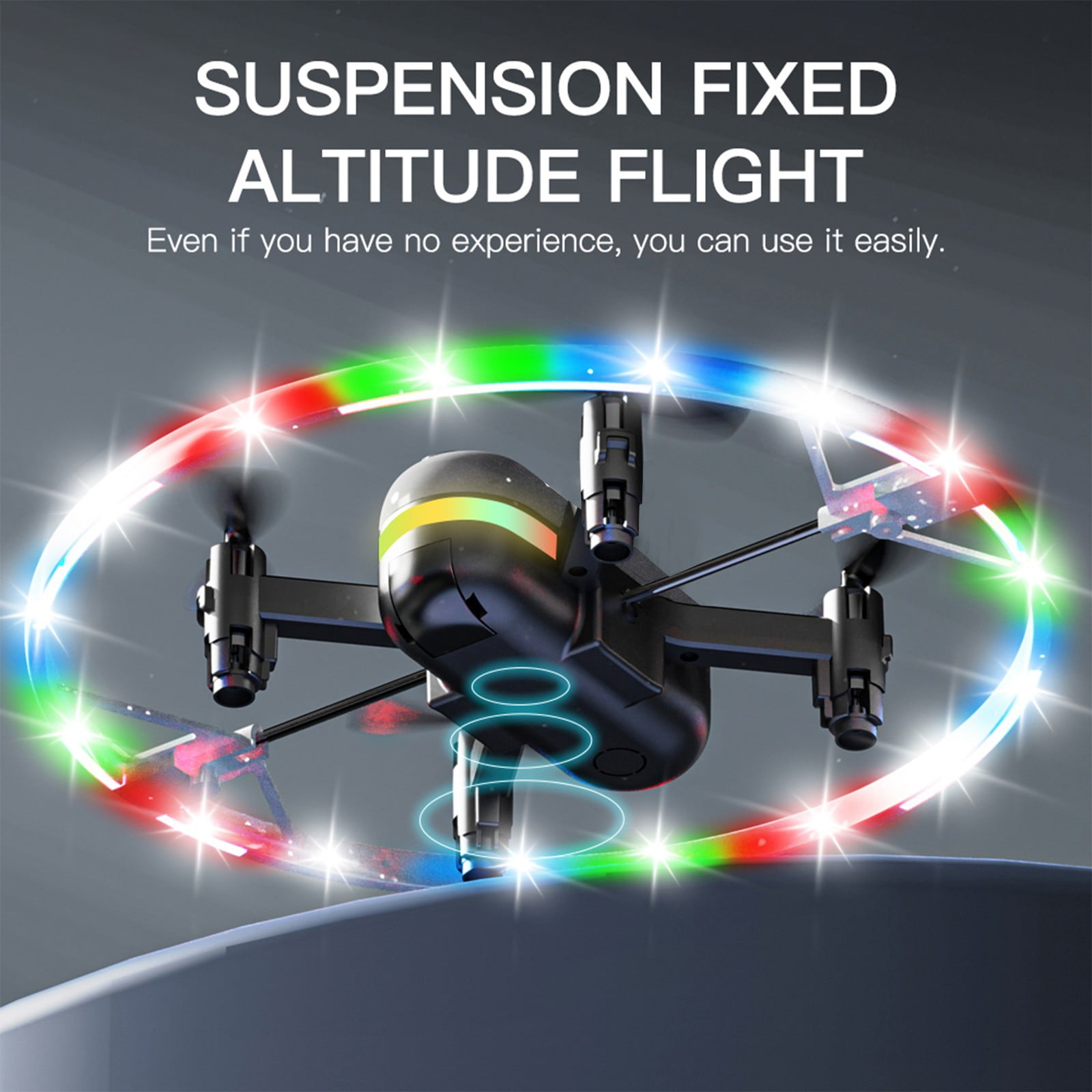 Drone with Cool LED Lights, One Click Takeoff And Landing, Folding Body, Remote Control Toys Gifts for Adult