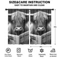 thumbnail image 2 of Blackout Kids Curtains,Highland Cow Reading Newspaper Childrens Insulated Curtains Set Of 2,Bedroom Essentials,Toddler Room Decor 52x84in(132x213cm), 2 of 4