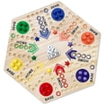 thumbnail image 2 of Fast Track Board Game Double Sided Checkerboard Party Games Flying Chess For 4-6 People Multicolor Wooden Ludo, 2 of 10
