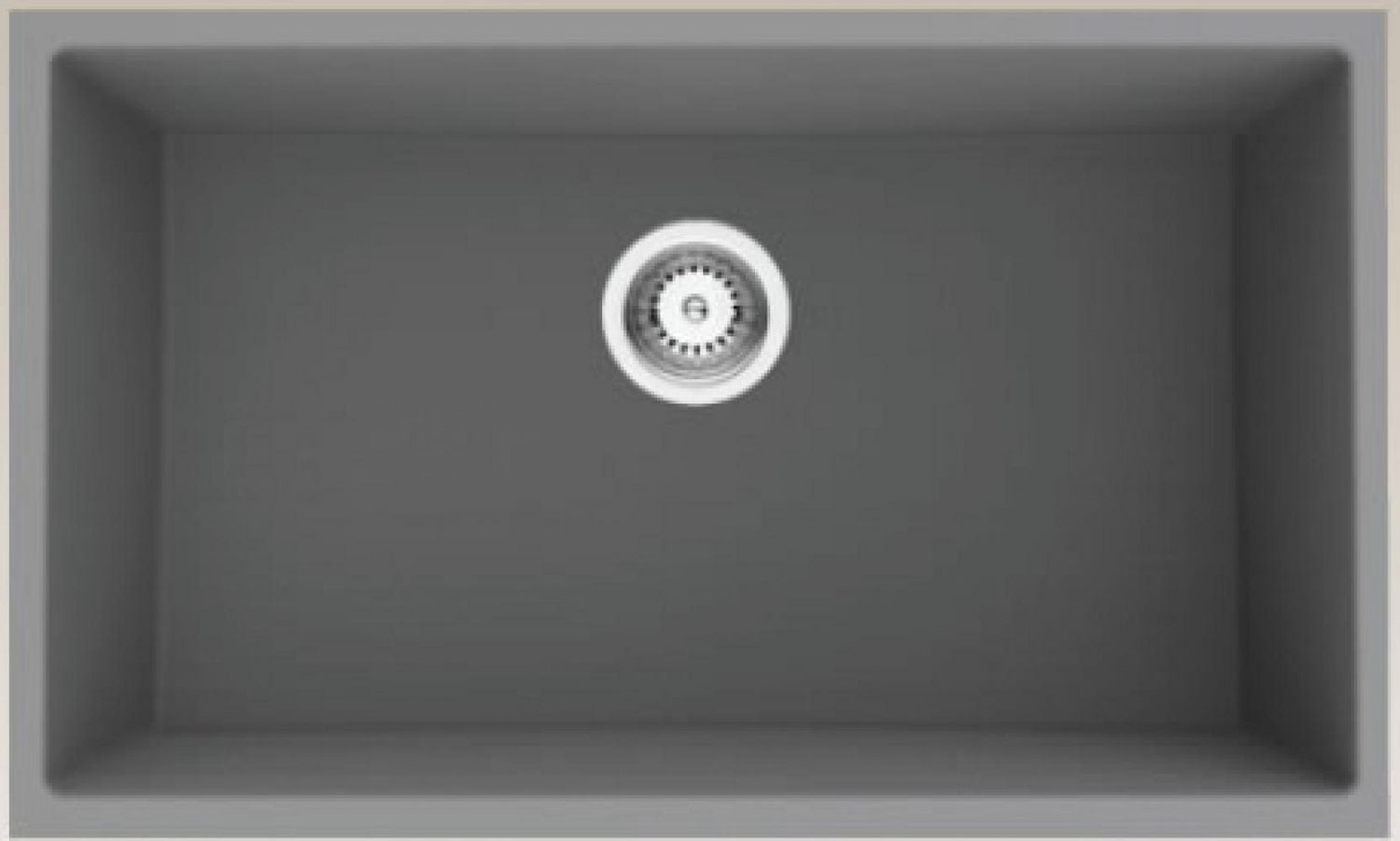 American Imaginations 32 pouces. Évier de cuisine en composite de granit gris approuvé CSA W avec 1 bol