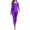 Purple, variant on Yoga Pants Gym Clothes Leggings for Women Tummy Control Set Long Sleeve Round Neck Solid Color Leotard for Yoga Dance Gymnastics and Athletic Training Stretchable Performance Wear