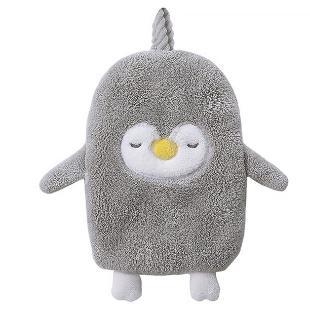 Worallymy Cartoon Coral Fleece Toalla de mano Colgando Toallita absorbente Paño de limpieza de manos para baño Gris Worallymy JD735804982
