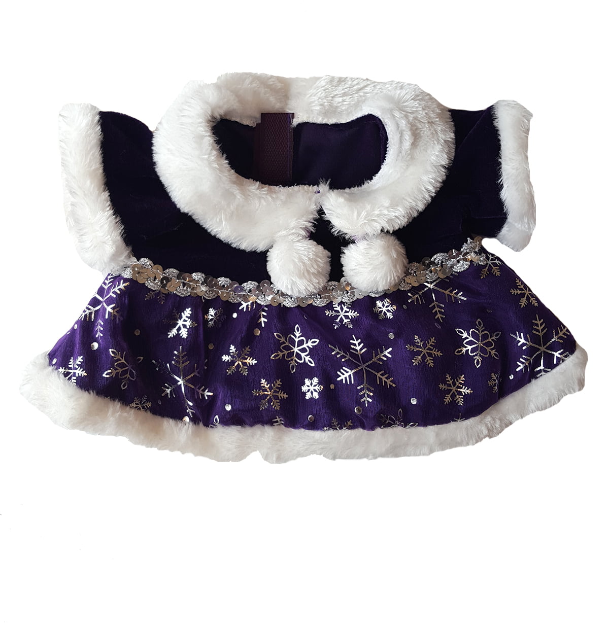 Purple Snowflake Dress Outfit Teddy Bear Clothes Fits Most 14-18 Build-a-bear and Make Your Own Stuffed Animals 