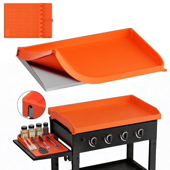 KOYMISKU 36" Silicone Griddle Mat & 16" Spatula Mat,Blackstone Heavy Duty Food-Grade Full-Edge Reusable Griddle Cover for All-Season Protection