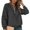 *Black, variant on Women's Quilted Half Zip Pullover Sweatshirt , Ladies' Textured Long Sleeve Top , Casual Relaxed Fit Fall Sweater For Women, Brown , S-2XL