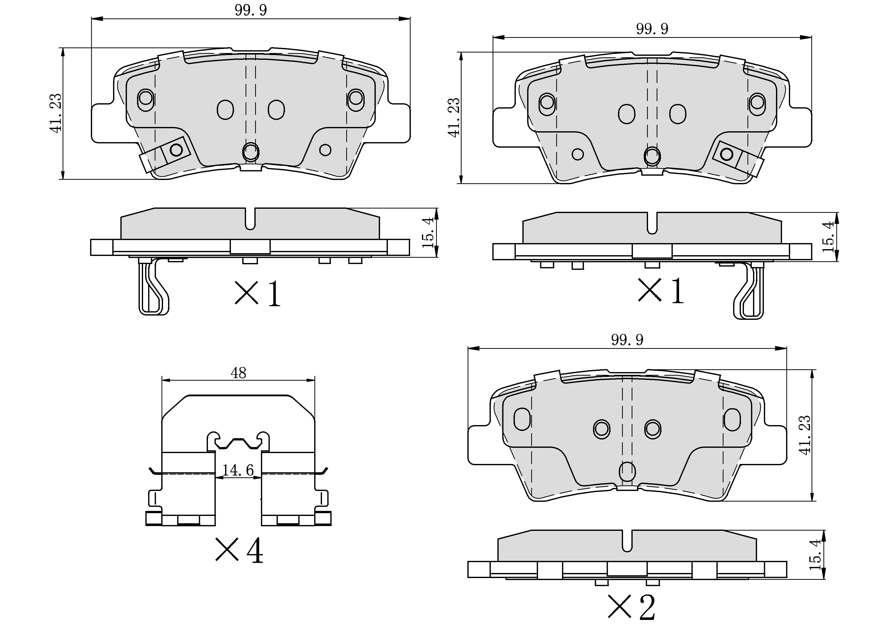 Winstop Brake Pad Set, Rear WS.1544.0.C, Hyundai Elantra 2016-2011