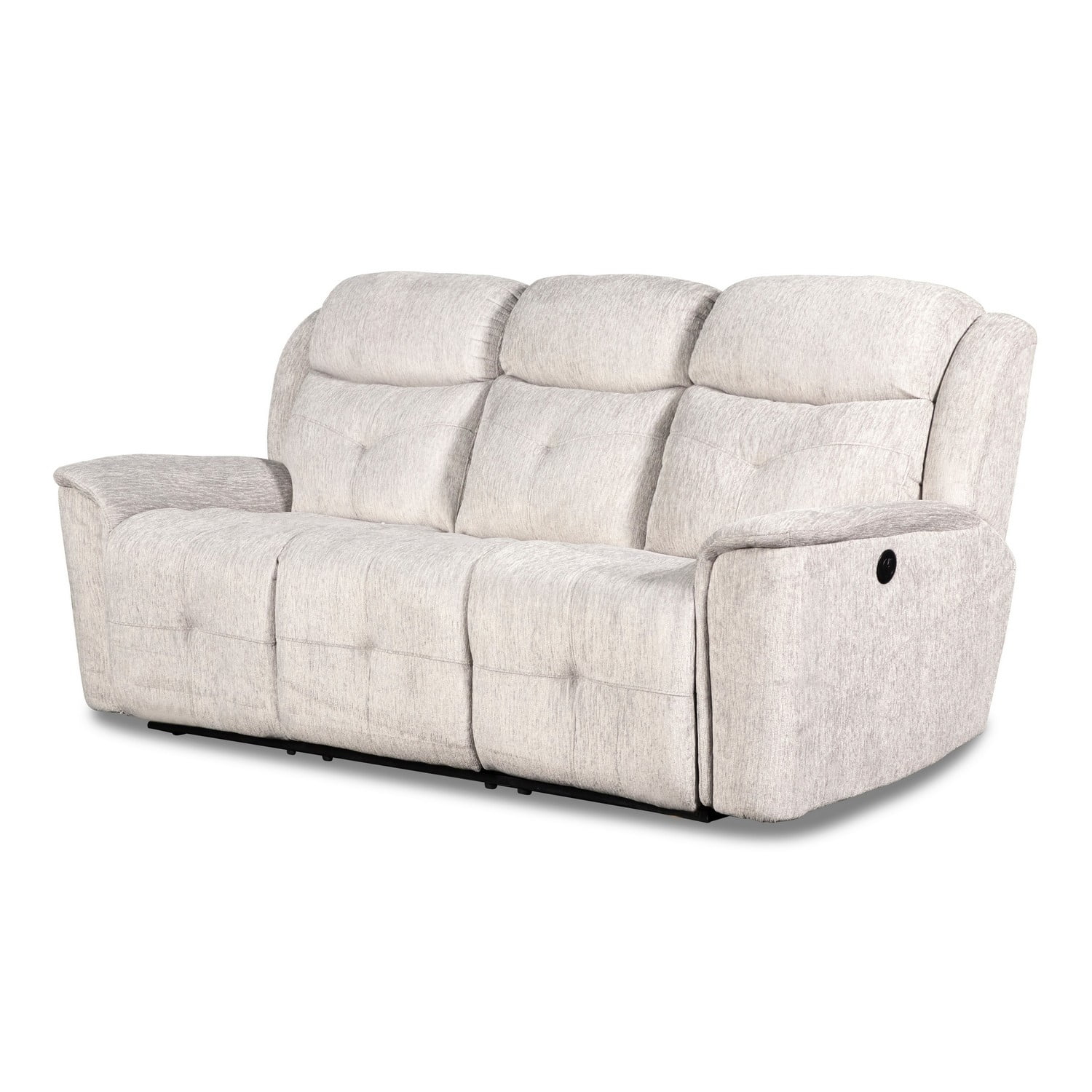 Fabric Split Back Dual Recliner Sofa with Pillow Top Arms, Gray