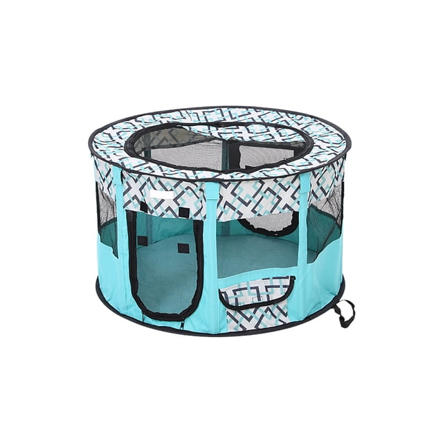 Foldable Dog Playpen Enclosed Cat Puppy Playpen Indoor Pet Animal Playpen Outdoor Kennel Cage Pen Tent for Small Medium Dog Puppy Cat Kitten Rabbit