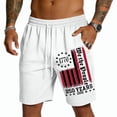 thumbnail image 3 of Havenx American Patriotic Shorts for Men Mesh Drawstring Elastic Waist Shorts with Pockets Fast Dry Short Pants Lightweight Summer Beach Gym Workout Clothes,White L, 3 of 4