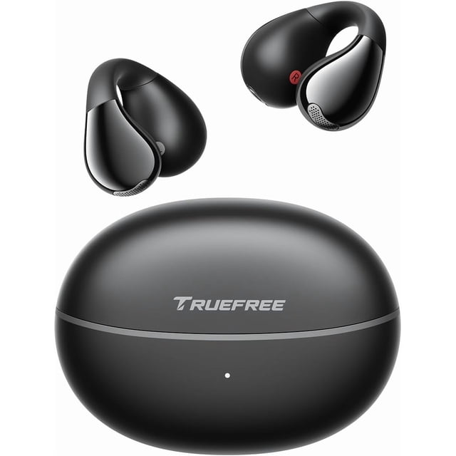 truefree B1 Audífonos de Oído Abierto Inalámbricos Bluetooth 5.4 Opean-Ear Graves dinámicos, 4 mics para Llamadas claras, conexión Dual, Ajuste Ligero y Seguro, Ideales para Deportes, Control de App
