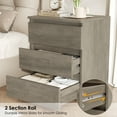 thumbnail image 4 of Homfa 3 Drawers Nightstand, Small Sofa Table, Wooden Storage Cabinet for Living Room, Wash Gray Finish, 4 of 9