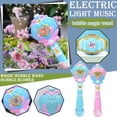 thumbnail image 3 of Pink Musical Bubble Wand Blower Light Up Toy For Kids Outdoor Play With Bubble Liquid Pink Design, 3 of 3