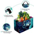 thumbnail image 3 of Wolf Large Capacity Reusable Foldable Oxford Cloth Cube Organizer Tote Bag Toy Basket, 3 of 7