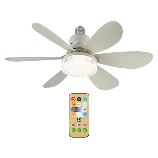 Luz de ventilador LED Control remoto multicolor regulable hogar habitación de niños