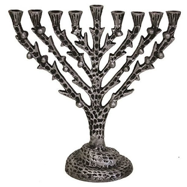 Lamp Lighters Ultimate Judaica Eitz Chaim Tree Of Life Hanukkah Menorah 12 Silver Walmart Com Walmart Com