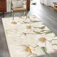 thumbnail image 2 of White Floral Area Rugs 2.7'x5', Washable Small Throw Rugs for Kitchen Bedroom, Spring Country Vintage Flower Leaf Plant Indoor Outdoor Rug Non-Slip Low Pile Carpet Runner Reversible Floor Mats, 2 of 8