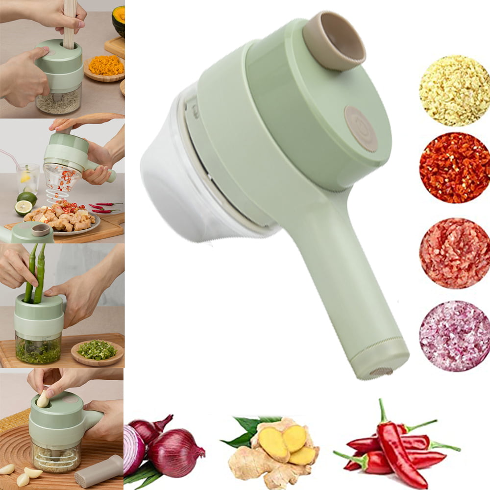 4In1 Multifunctional Electric Vegetable Cutter Slicer Garlic Mud Masher  Garlic Chopper Cutting Pressing Mixer Food Slice – Unify Dropshipping