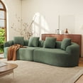 thumbnail image 2 of Daluvenix 110" Modular Sectional Sofa, Modern Curved Sofa Couch for Living Room, 4 Seater Cloud Couch with 4 Pillows, No Assembly Required, Green, 2 of 9