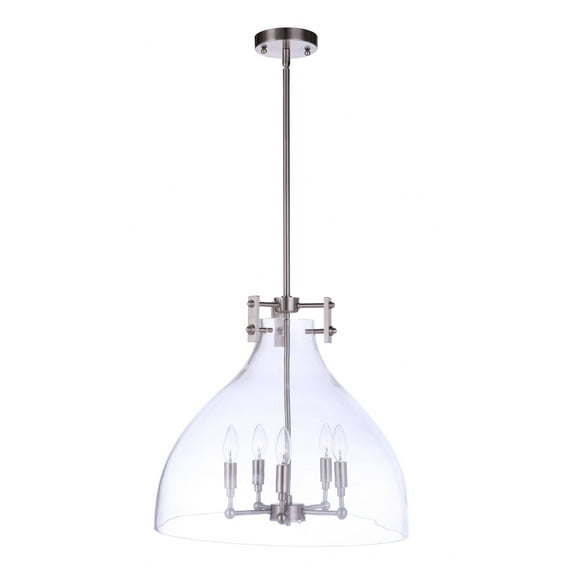 55895-SB Craftmade Lighting Chardonnay - 5 Light Pendant In Transitional Style-17.75 Inches Tall and 19.63 Inche Wide-Satin Brass Finish