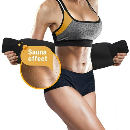 Perfotek - Waist Trimmer Belt - Weight Loss Wrap - Stomach Fat Burner - Low Back and Lumbar Support with Sauna Suit Effect - Best Abdominal (Best Weight Loss Armband)