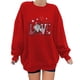 thumbnail image 1 of Moda mujer estampado o-cuello pulóver Tops manga larga cómoda blusa sudadera Pompotops  gfhjh15933, 1 of 4