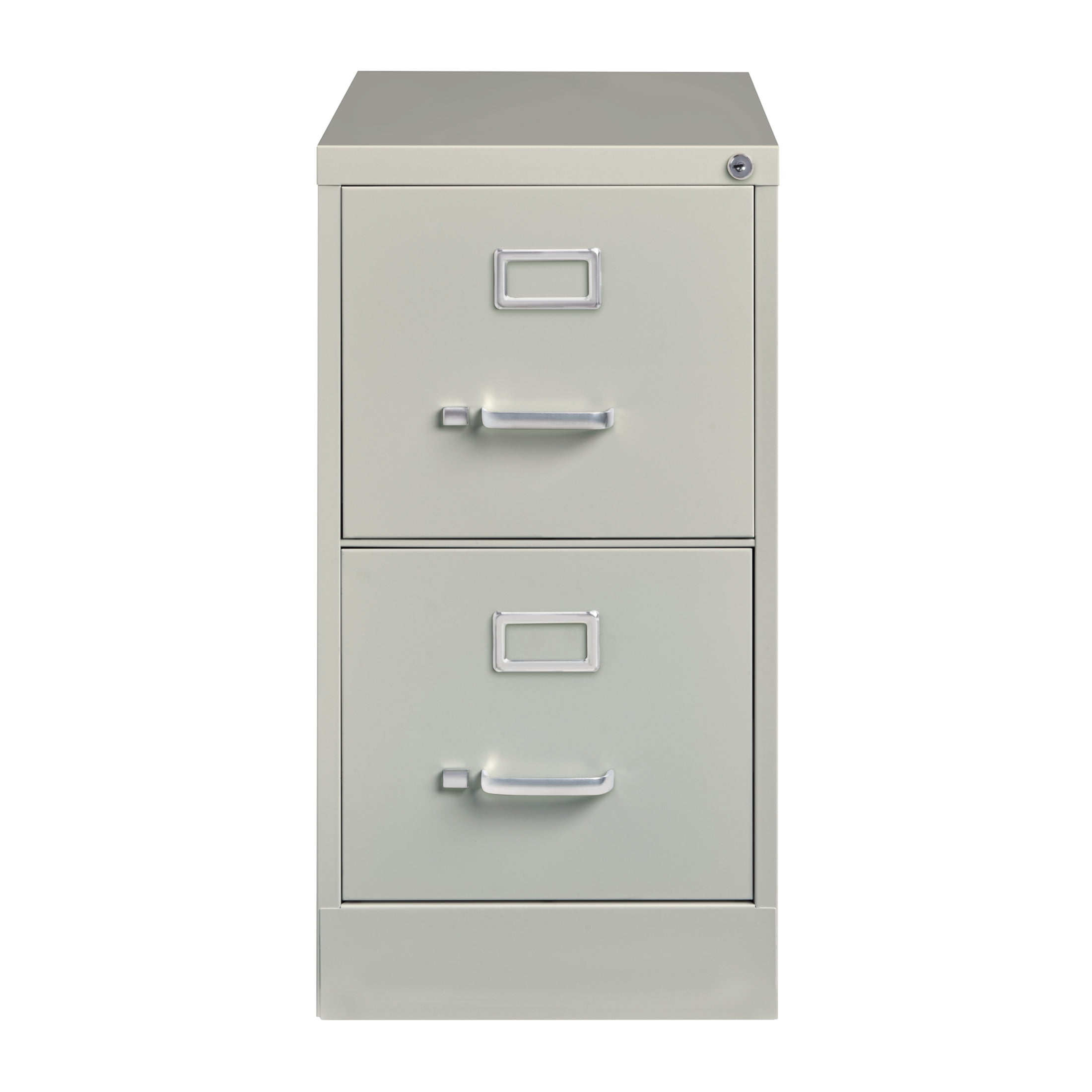 Hirsh 2 Drawer Letter Locking Metal Vertical File Cabinet, 25" Deep, Gray
