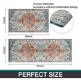thumbnail image 2 of Boho Kitchen Decor Rug Set of 2, Farmhouse Style Kitchen Mats for Sink, Bohemian Non Slip Absorbent Floor Mat for Kitchen Laundry Area Carpet 47"×17"+30"×17" Blue-Orange, 2 of 6