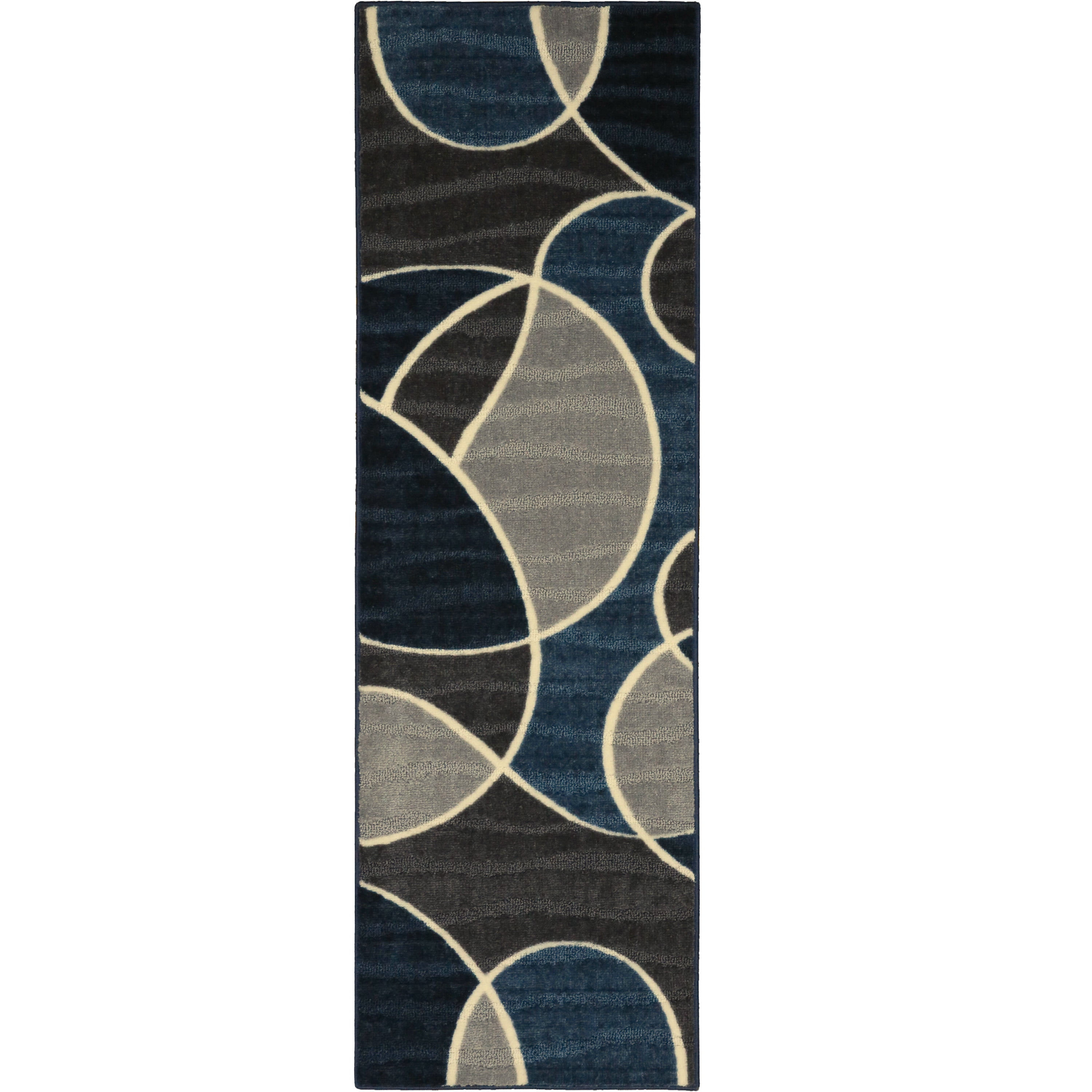 Better Homes & Gardens Geo Waves Indoor Hallway Runner Rug, NavyGray