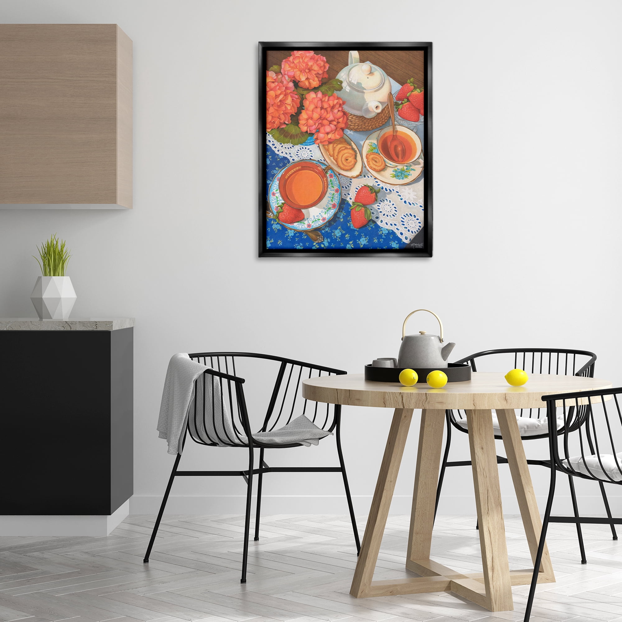 Stupell Industries Country Tea Time Food & Beverage Painting Black Floater Framed Art Print Wall Art, 25 x 31