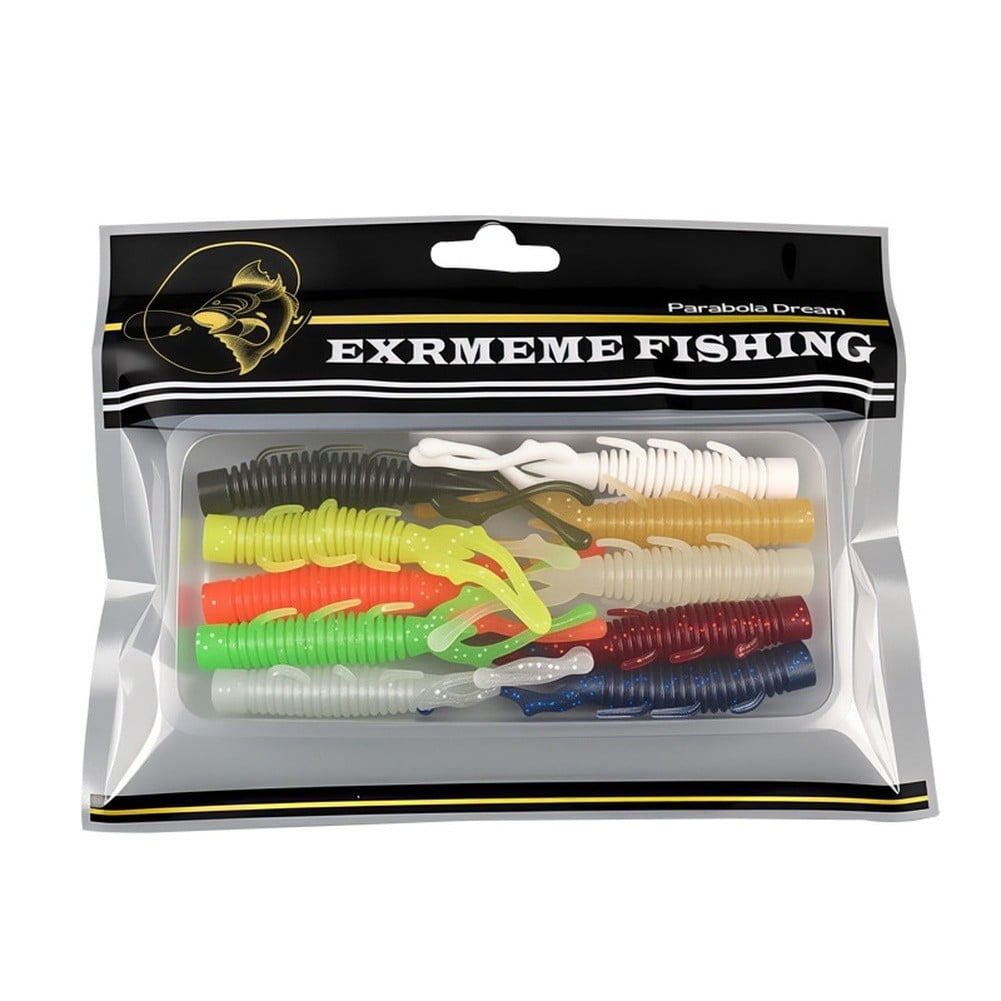 GRIMPEX 10 Pcs Floating Shrimp Lure 7 5cm 2 5G Tpe Soft Bait for Bass for Perch Night