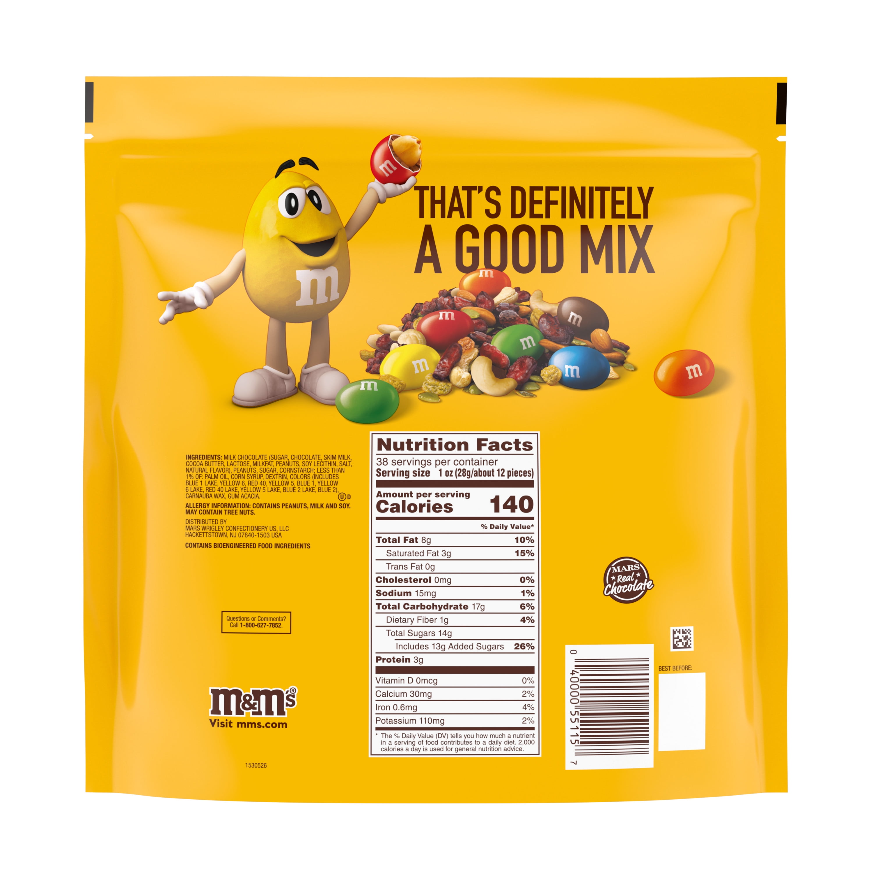  M&M's Peanut Party Size Giant (2lb 6oz Bag) Resealable :  Grocery & Gourmet Food