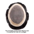 thumbnail image 6 of Toupee for Men Indian Human Hair Fine Mono Poly Coating Around Mens Hairpiece Breathable NPU Monofilament Hair System Units Men's Capillary Prosthesis, 6 of 7