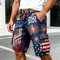 thumbnail image 2 of WERYOUNG Patriotic Printed Workwear Casual Shorts For Man Fourth Of July Celebration Cargo Shorts Home Lounging Soft Bottom, 2 of 4