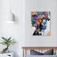 thumbnail image 3 of ONETECH African American Canvas Wall Art Black Women Wall Art Abstract Wall Art Flower butterfly picture painting poster Printed artwork for room wall decoration bedroom living room bathroom, 3 of 4