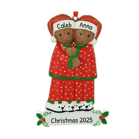 

Personalized First Christmas Ornament Couple 2022 - First Christmas Together Ornament 2022 - Black Couple Pajamas Ornament Pajamas Ornaments for Christmas Tree 2022 - Free Customization