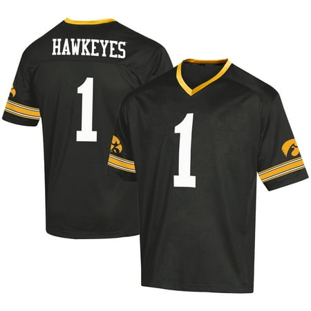 Black Iowa Hawkeyes Football Jersey - Men's Russell #1 Black Iowa Hawkeyes Fashion Football Jersey