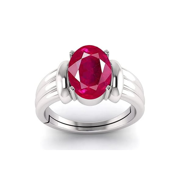 Natural Certified Ruby Manik Gemstone 925 Sterling Silver Ring for Men & Women Birthstone Gift Ring