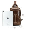 thumbnail image 5 of Vintage Genuine Leather Sling Bag, Business Crossbody Shoulder Backpack Travel Bag Daypack For 7.9 Inch iPad One shoulder Carrying Crossbody Bag For Men - Brown, 5 of 6