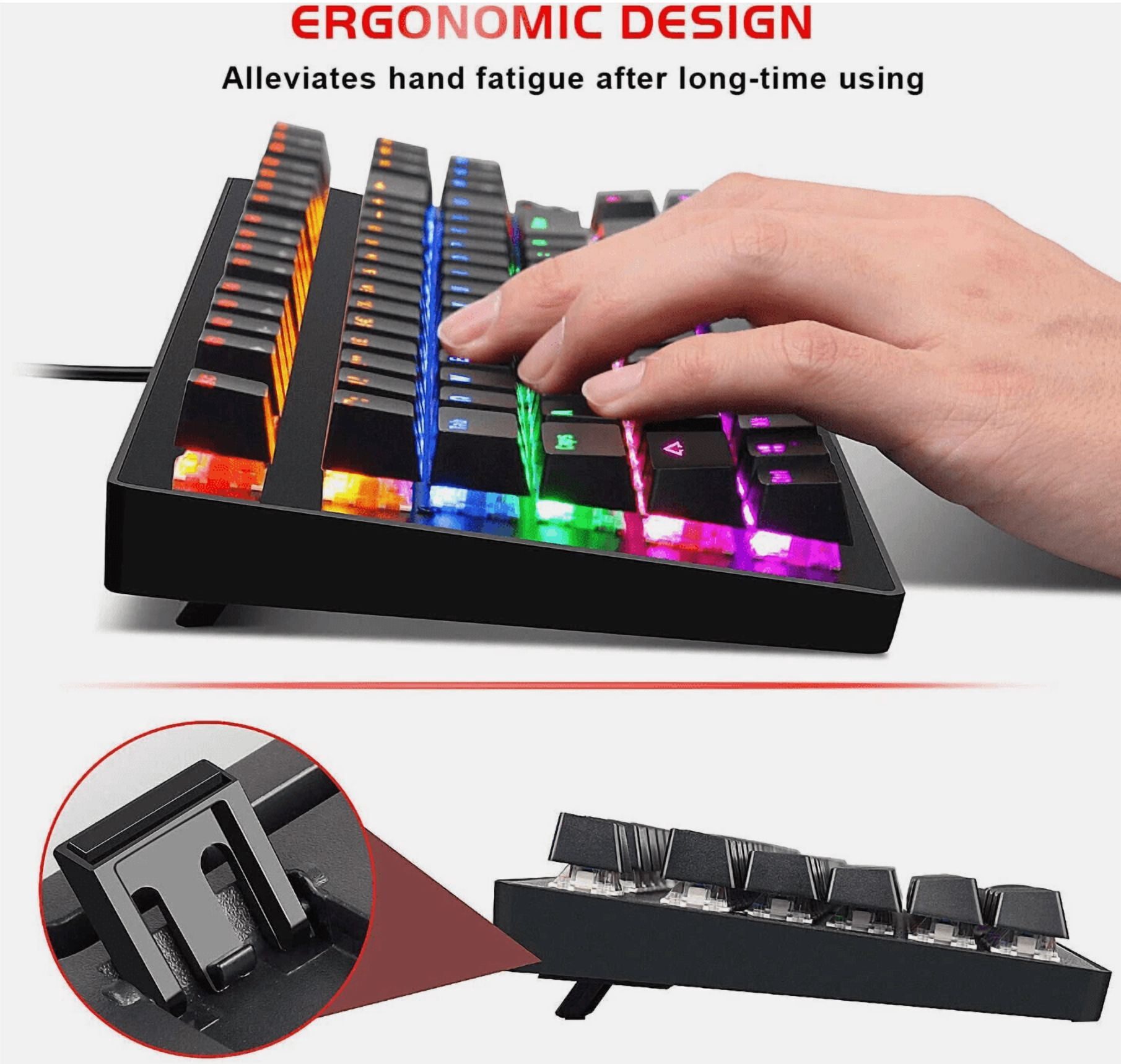 Computer Desktop Gaming Keyboard and Mouse Mechanical Feel Led Light Backlit