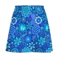 thumbnail image 5 of Blue Flower Dots Skirt Women Retro Floral Elegant Mini Skirts Summer Streetwear High Waist, 5 of 7